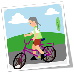girl riding a bicycle